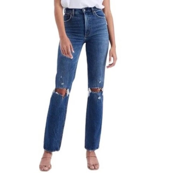 Abercrombie & Fitch Blue Straight Leg Jeans - Picture 3 of 4